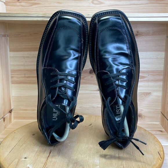 Unlisted By Kenneth Cole Leather Mens Size 10 M Oxford Shoes Black - Picture 6 of 8